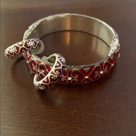 Brighton Jewelry - Brighton, red enameled earrings and bracelet.